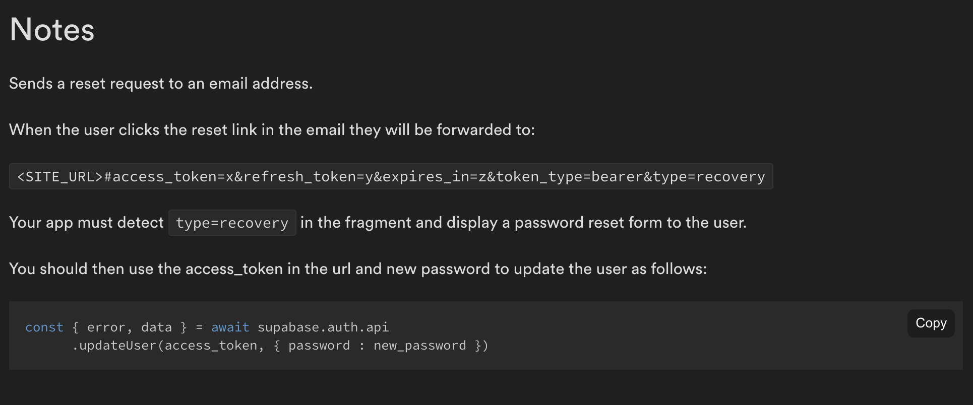 How Do I Handle The Reset Password Process In React Supabase 