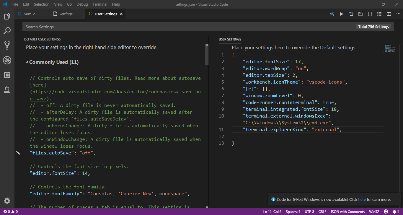 VSCode is not runing programs when the program file name has space ...