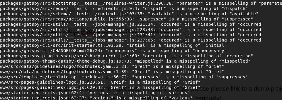 bug: typos present across the project. · Issue #22164 · gatsbyjs/gatsby ...