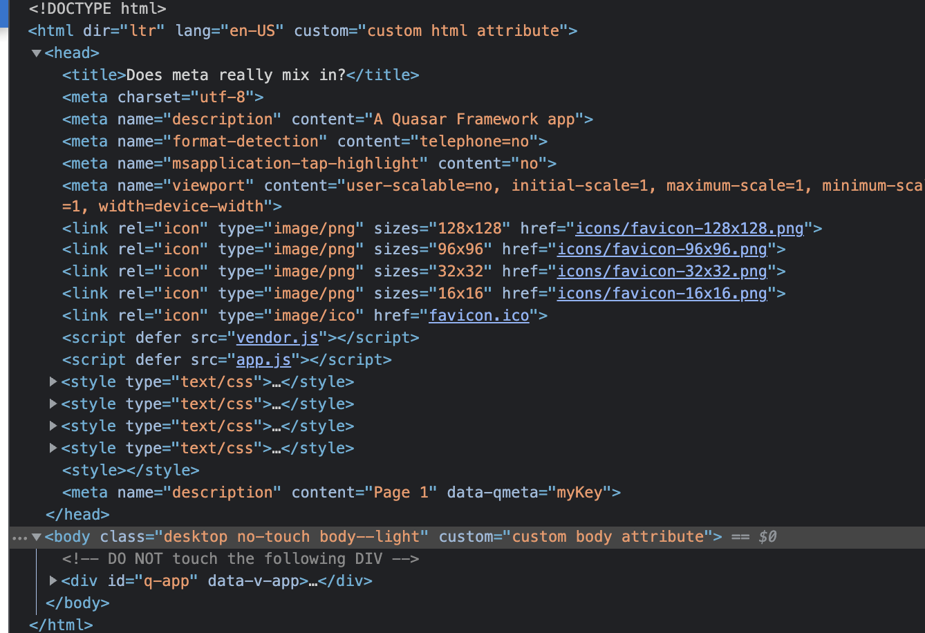 Meta plugin does not update or when using Options API · Issue 12393