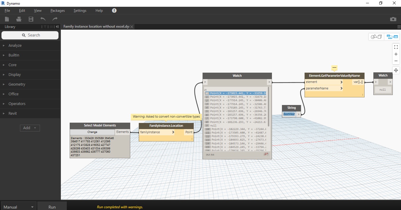 Error in creating an Excel file from family instance location · Issue ...