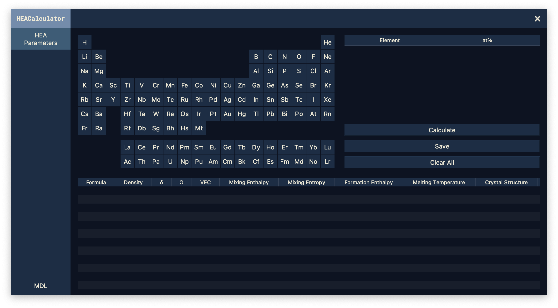 HEACalculator screenshot