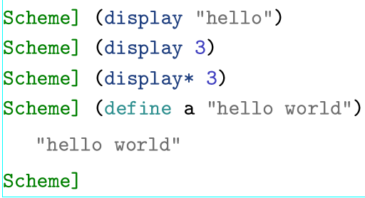 The display function is not output anything in the scheme session ...
