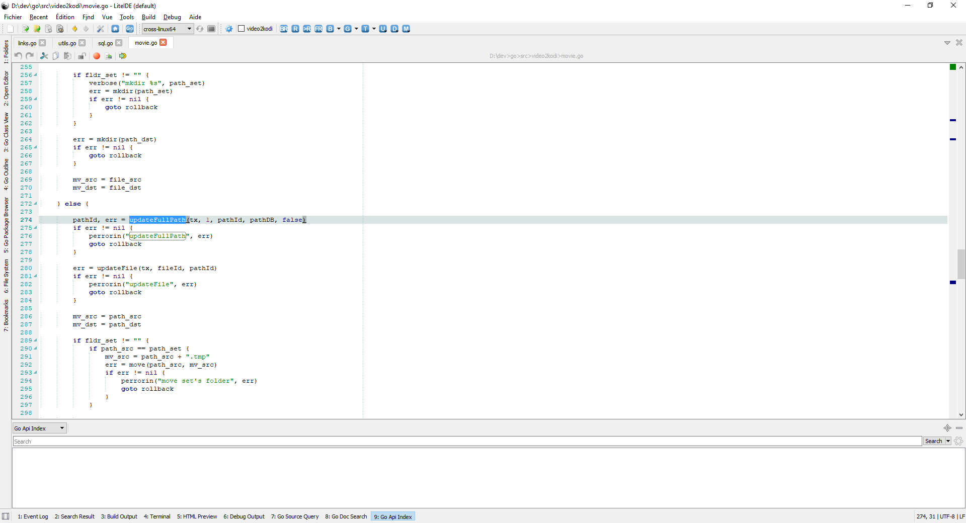 LiteIde_searchmarks_issue