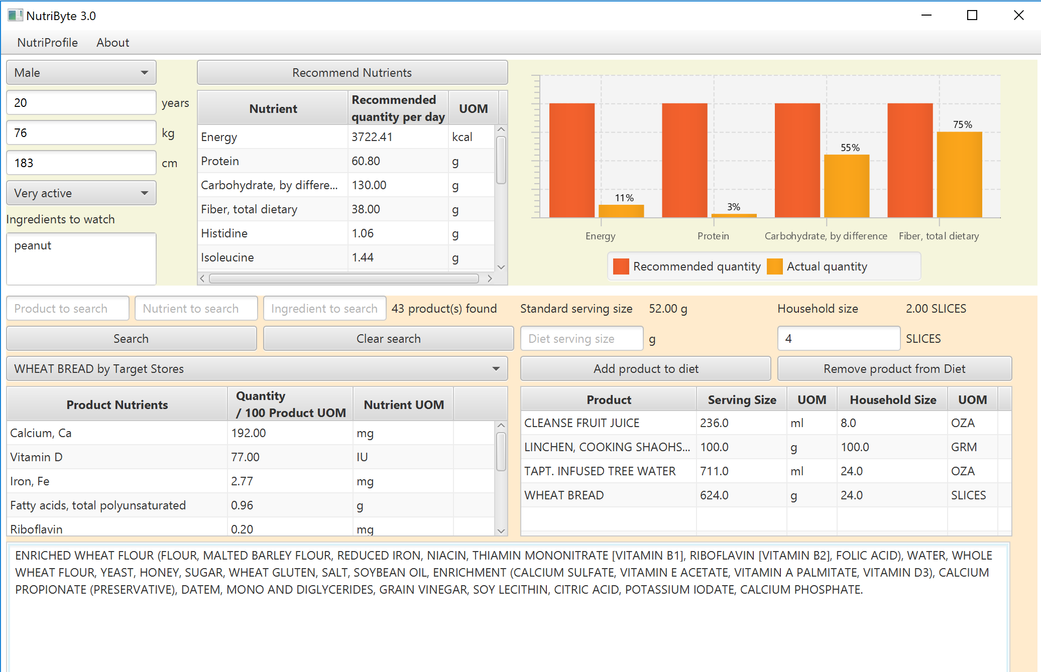 GitHub - timothyxchen/NutriRecommender: Daily nutrient recommendation ...