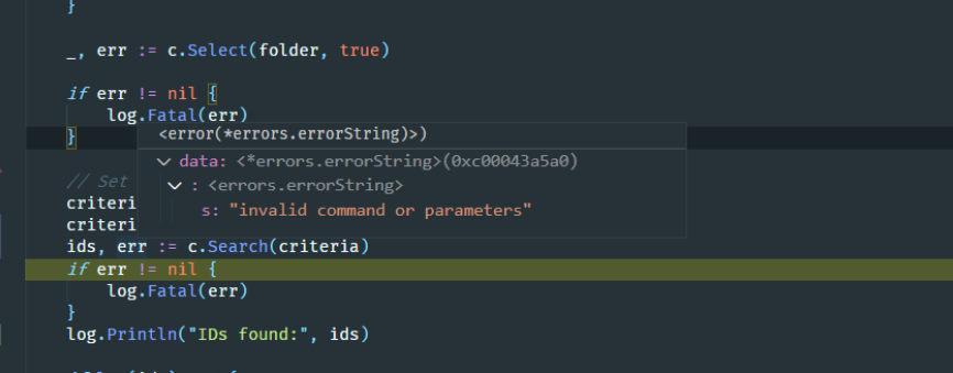 aliyun mail uses UidSearch() or Search() method to report "invalid ...