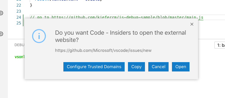 Trusted Domains pops up when trying to file an issue · Issue #99294 ...