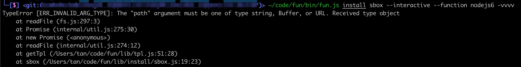 sbox 在没有 yml 的目录执行时，getTpl 会失败 · Issue #378 · alibaba/funcraft · GitHub