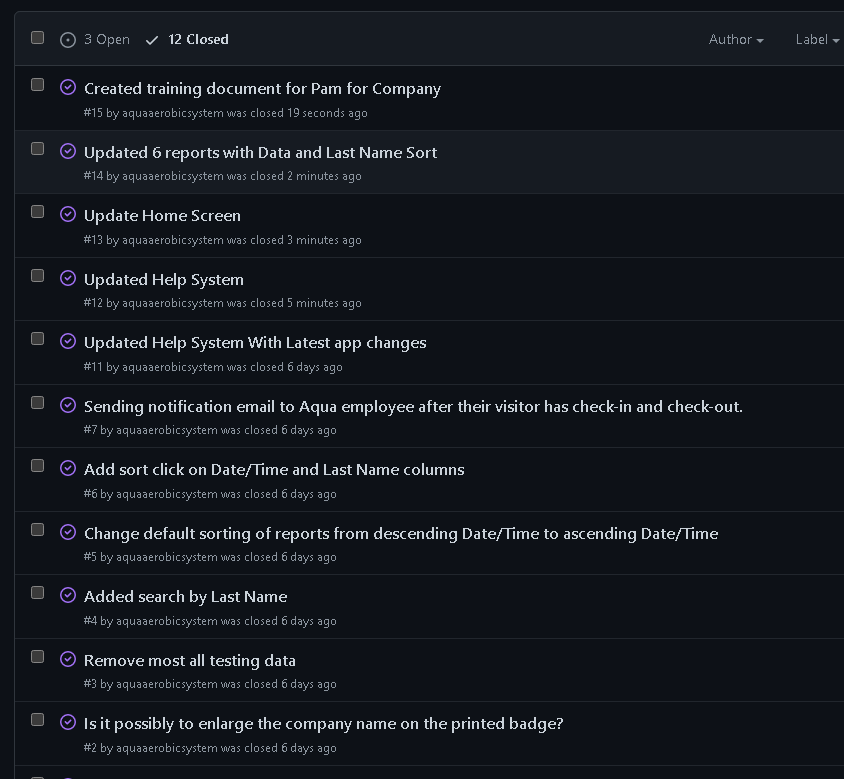 Week of 11/14/22 Tasks · Issue #28 · aquaaerobicsystem/weeklytasks · GitHub