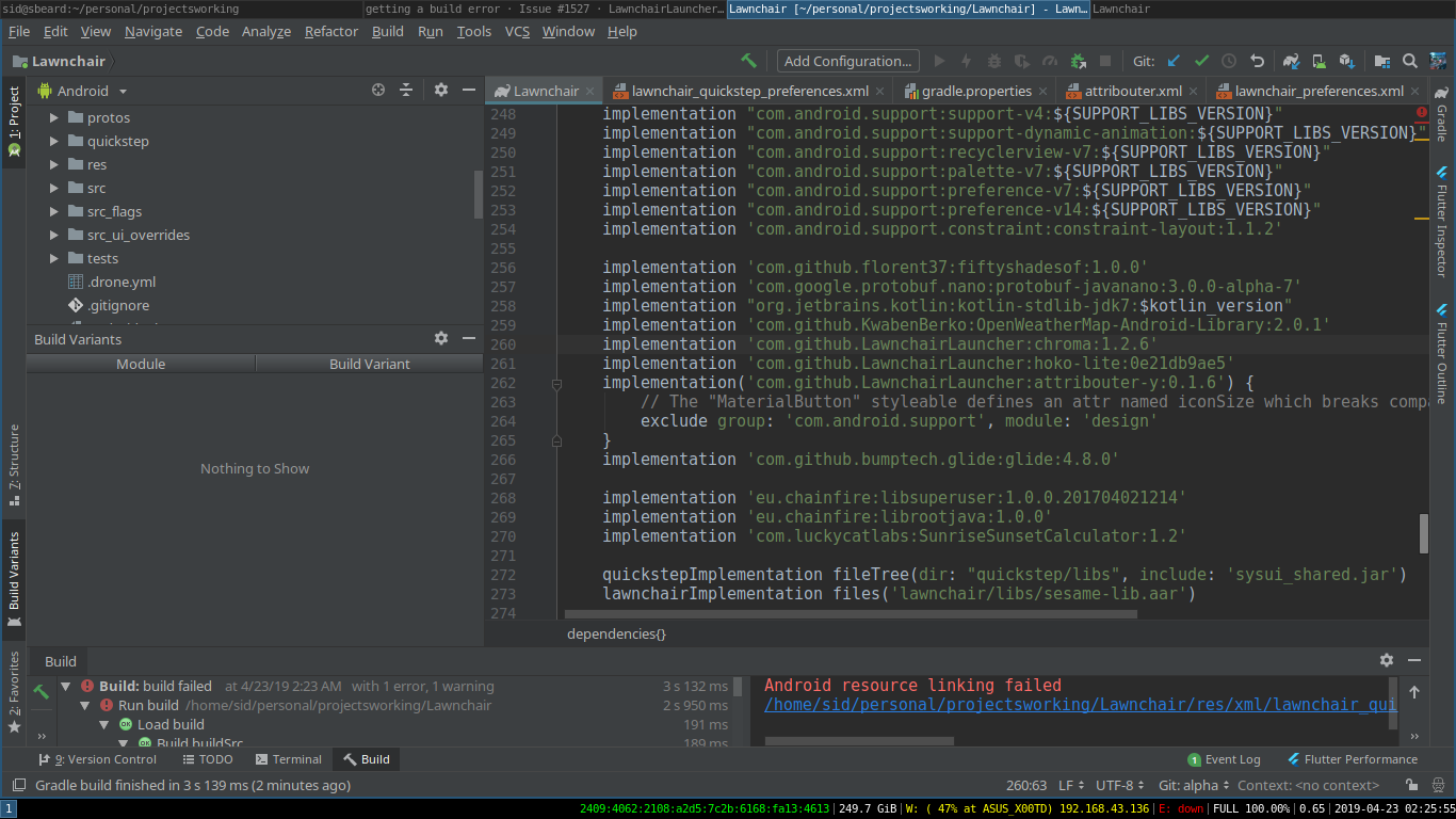 getting a build error · Issue 1527 · LawnchairLauncher/lawnchair · GitHub