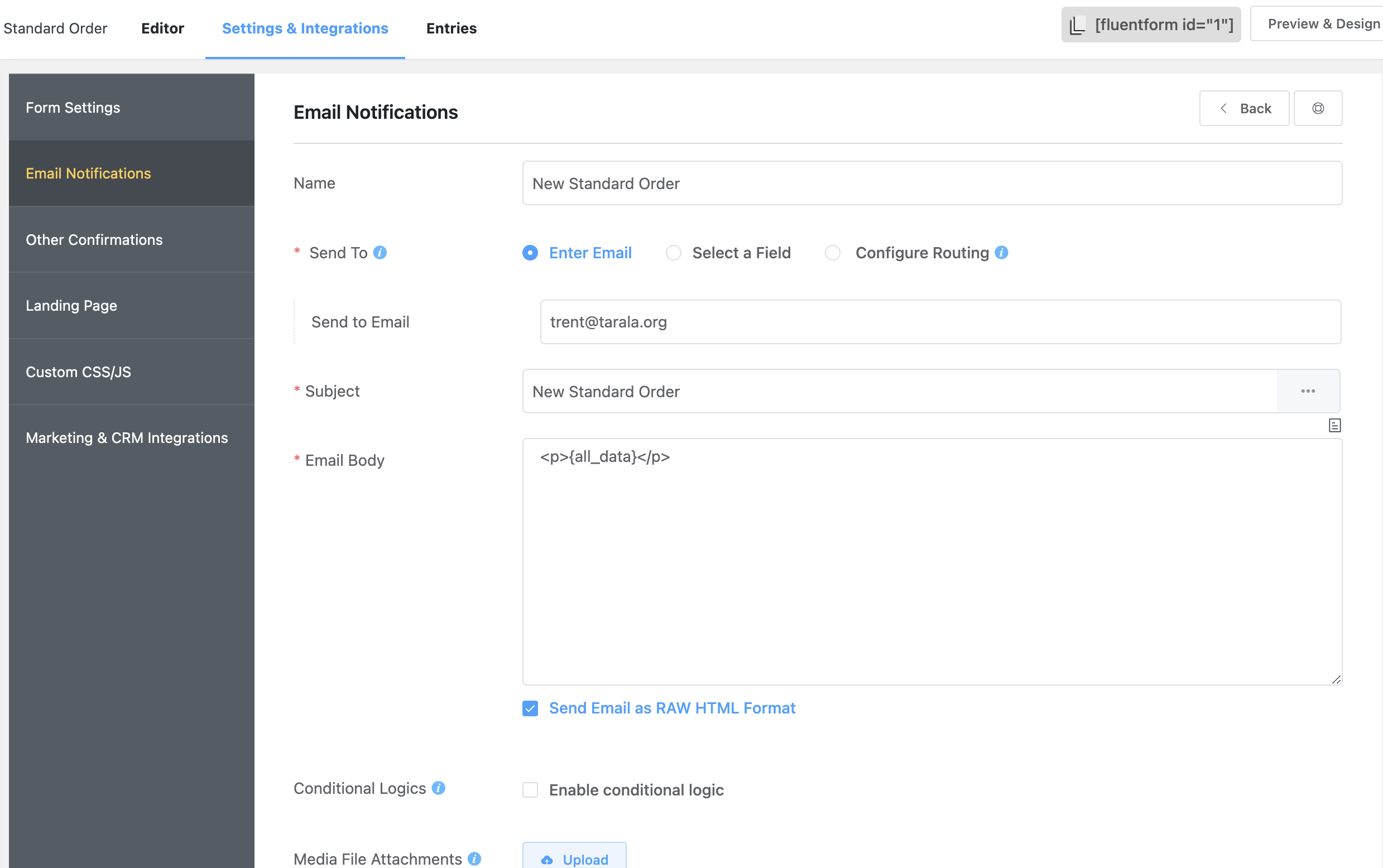 ALL conditional logic fields show up in the email notification even if ...