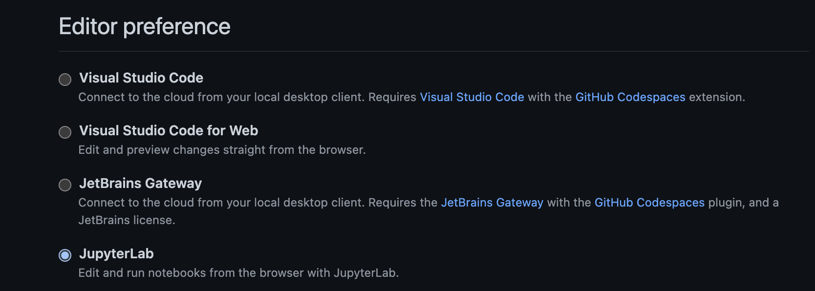 set JupyterLab as default editor