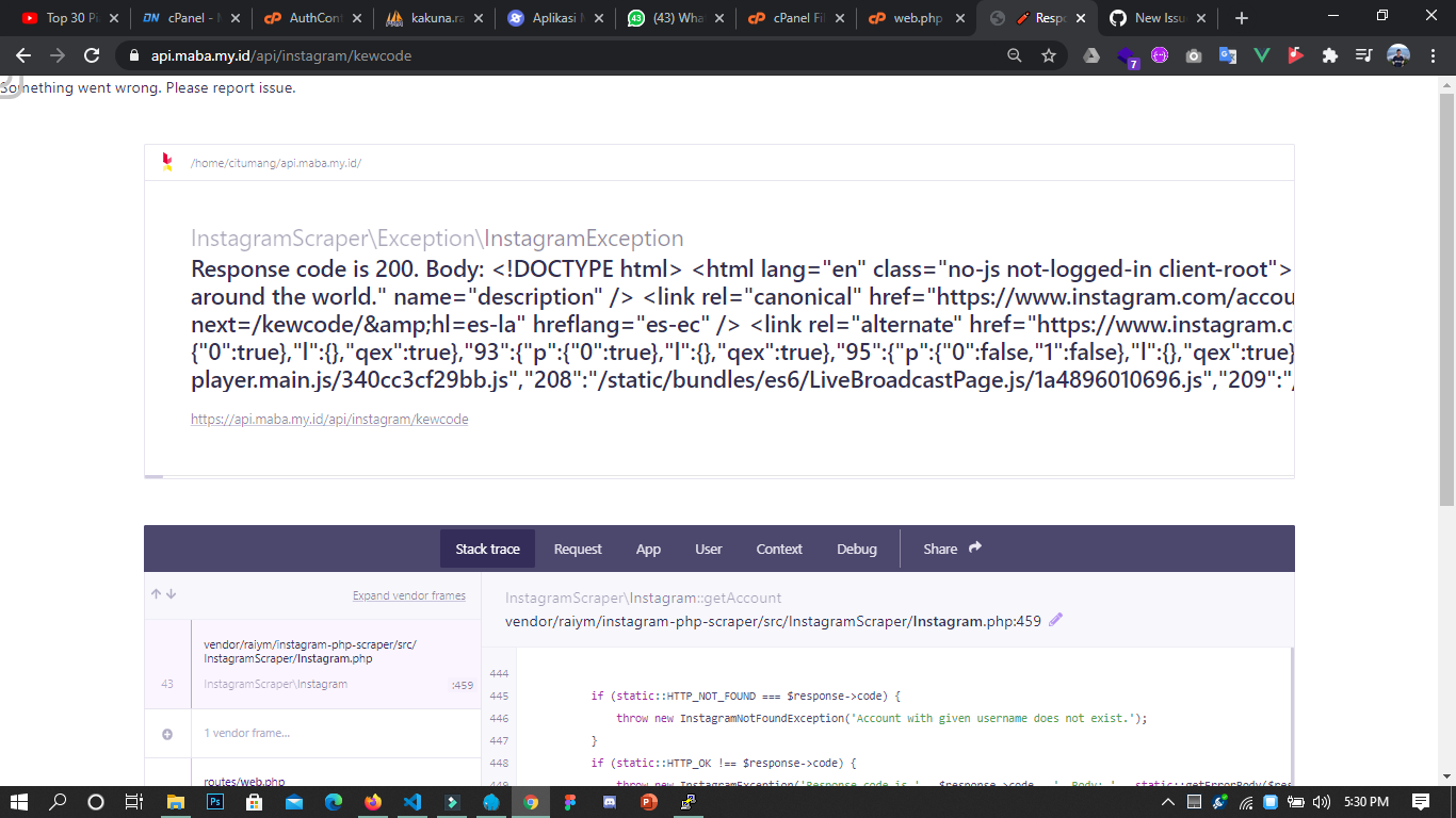 if (!isset(userArray['entry_data']['ProfilePage'][0]['graphql']['user