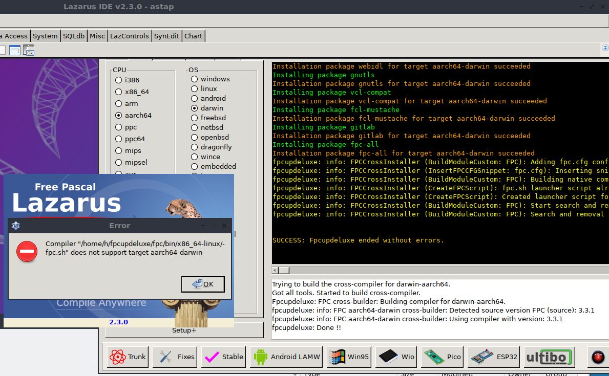 Cross compiling from Linux to Darwin aarch64 works only if Android