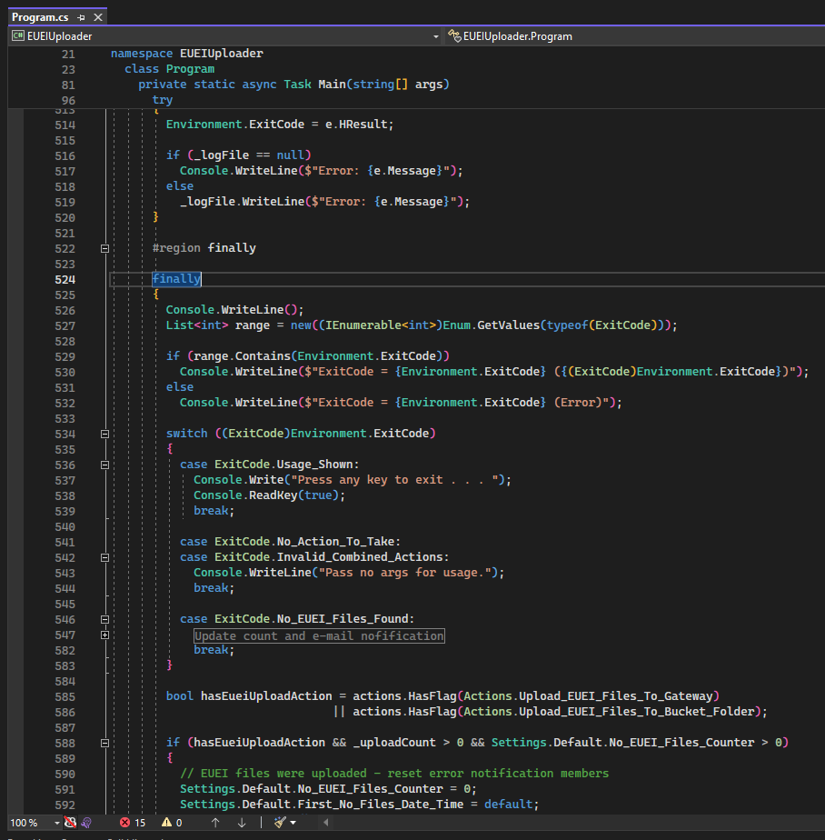 Sticky Scroll still thinks it is in try block · Issue #68340 · dotnet ...