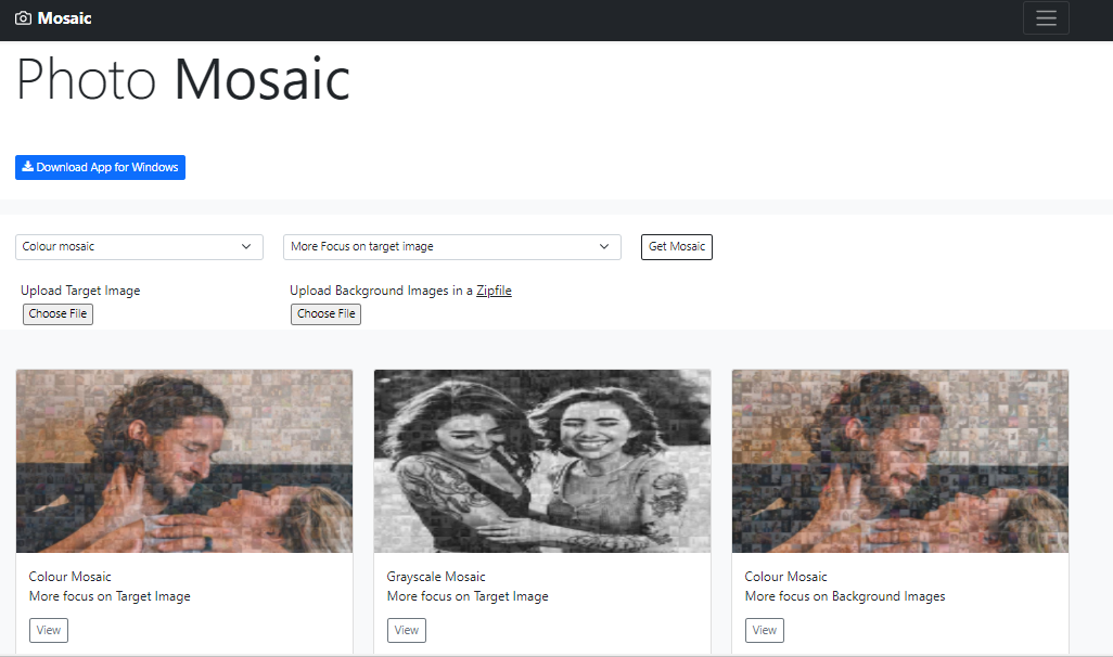 GitHub - sharathat45/Photo-mosaic: Photo mosaic web application using ...