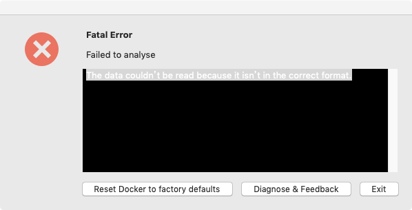 Data format error when MAC docker starts the daemon · Issue #4543 ...
