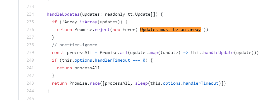 Failed to process updates. Error: Updates must be an array · Issue ...