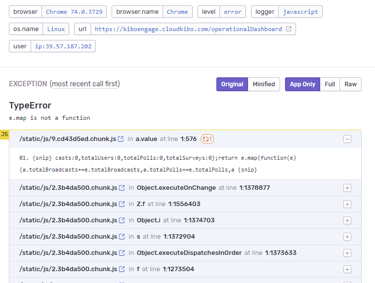 Sentry Error: e.map is not a function · Issue #6696 · Cloudkibo ...
