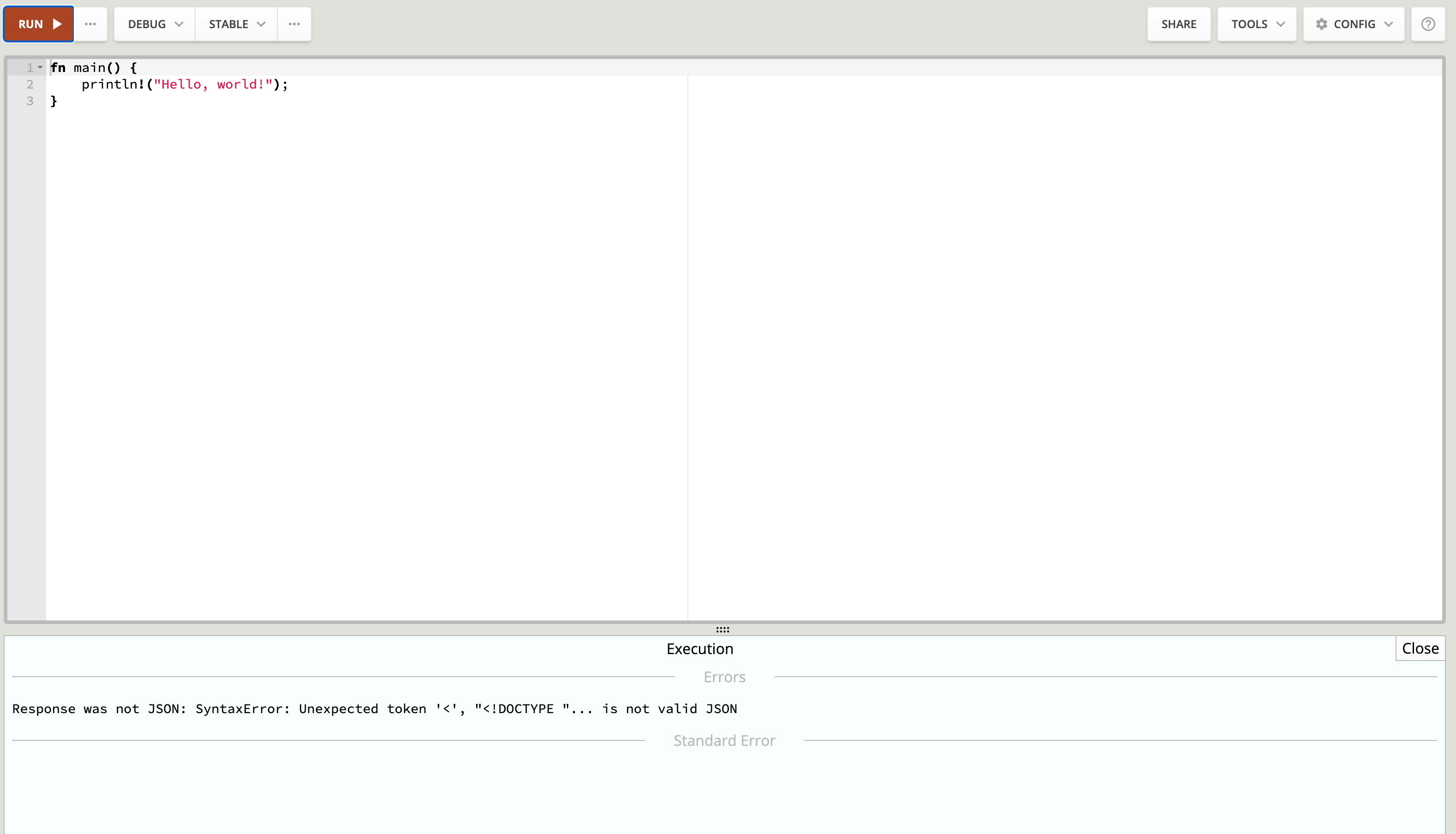 Playground not working? · Issue #100990 · rust-lang/rust · GitHub