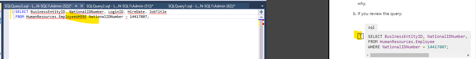 Lab-09-identify-issues-database-design: query syntax error due to auto ...