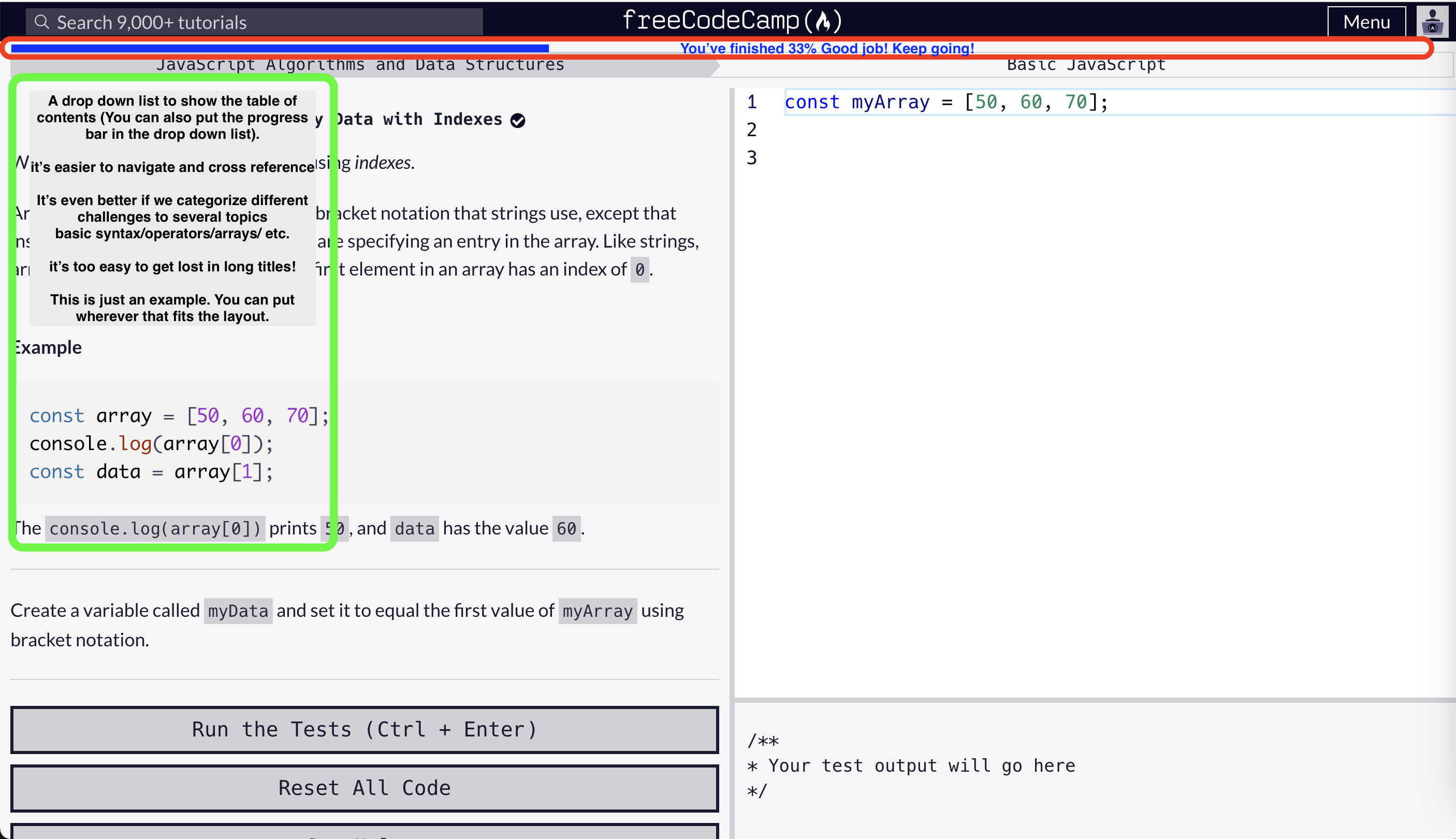 Progress bar (with percentage point) and navigation menu needed · Issue ...