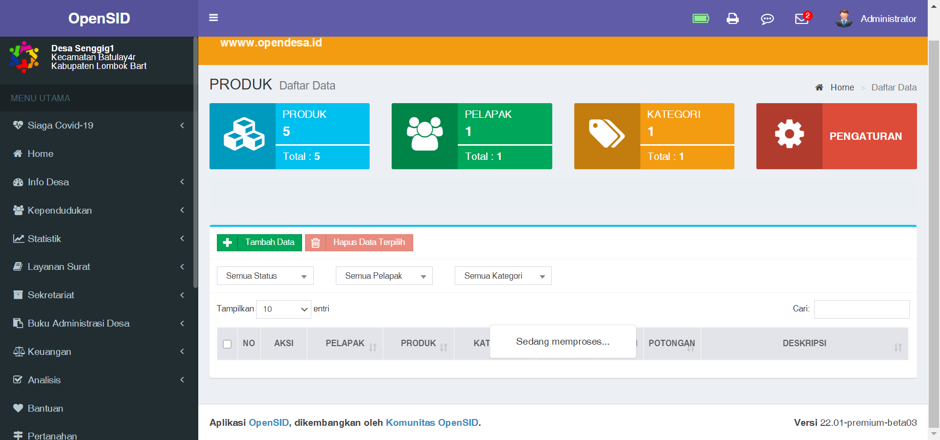 Bugs : Data produk tidak tampil · Issue #6977 · OpenSID/OpenSID · GitHub