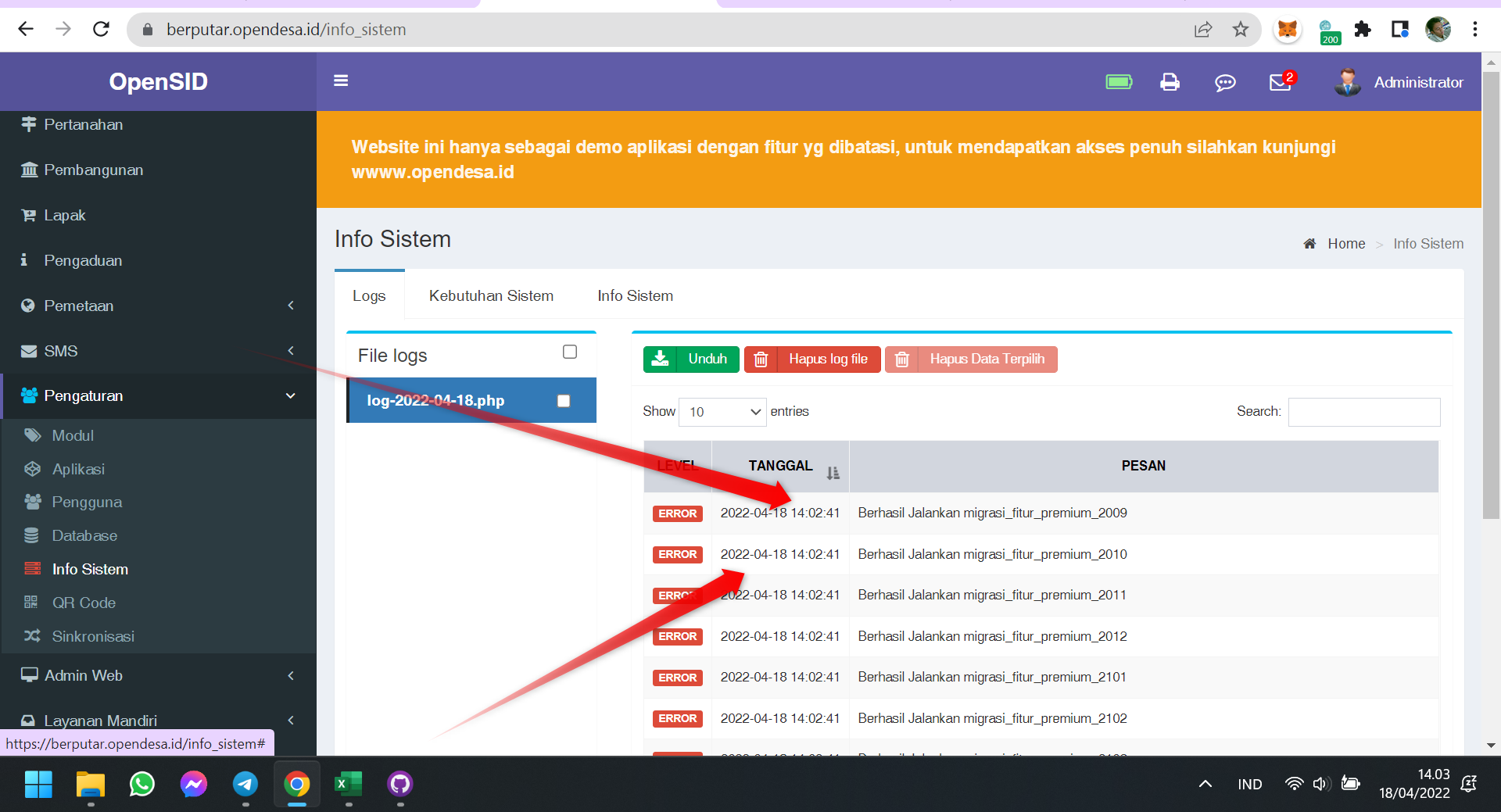 Bug/error: Balik Urutan Tanggal pada Tabel Log Sistem · Issue #5165 ...