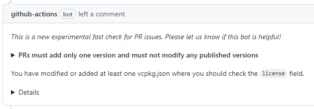 PR bot output is confusing · Issue #25084 · microsoft/vcpkg · GitHub