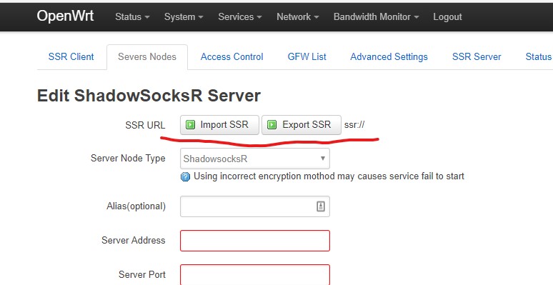 麻烦老大替换一下ssrurl，这样可以导入三种链接。 · Issue #1594 · coolsnowwolf/lede · GitHub