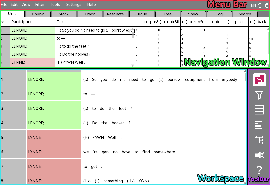 main screen layout