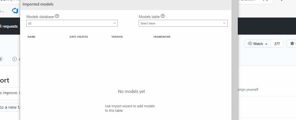 changing to new DB doesnt seem to refresh the model list of import ...