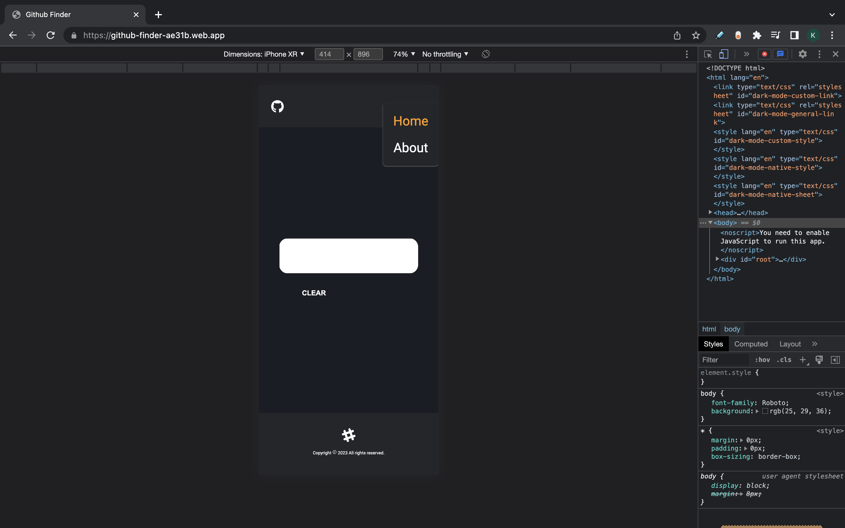 GitHub - kwe92/Github-Finder-React-App: A complete custom overhaul of ...