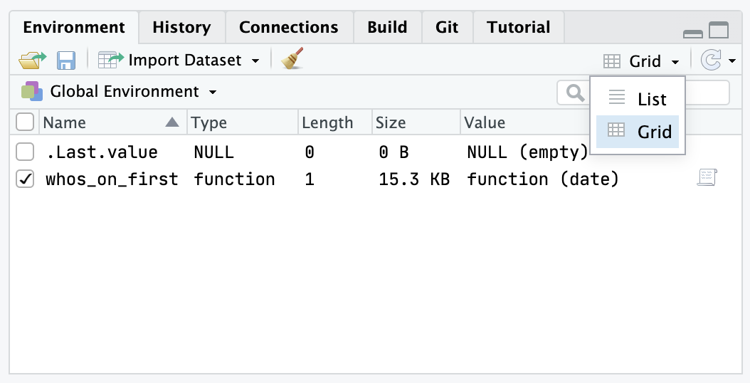 feature to delete, rename, saveRDS objects from Environment pane