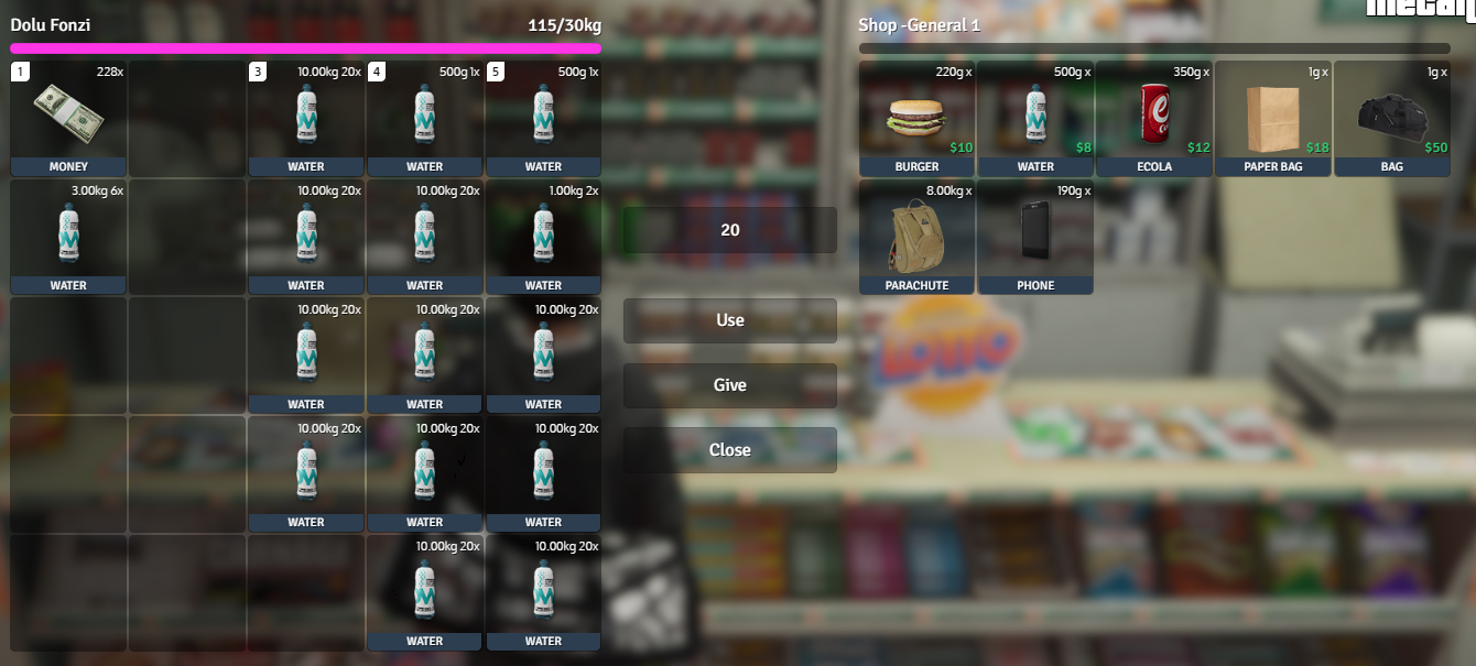 Player weight broken when buying from shops · Issue #285 · overextended ...
