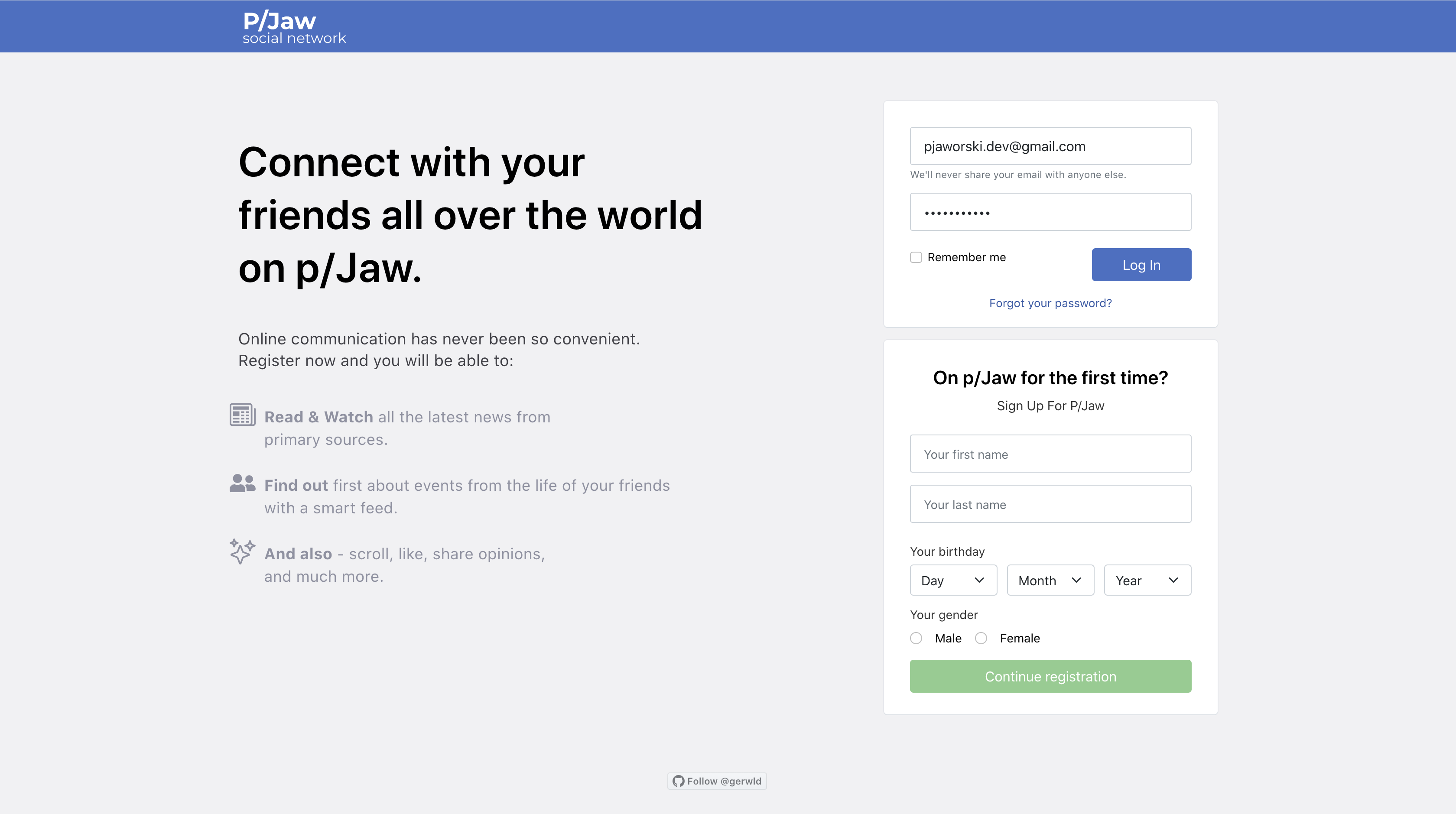 GitHub - gerwld/react-social: React social network