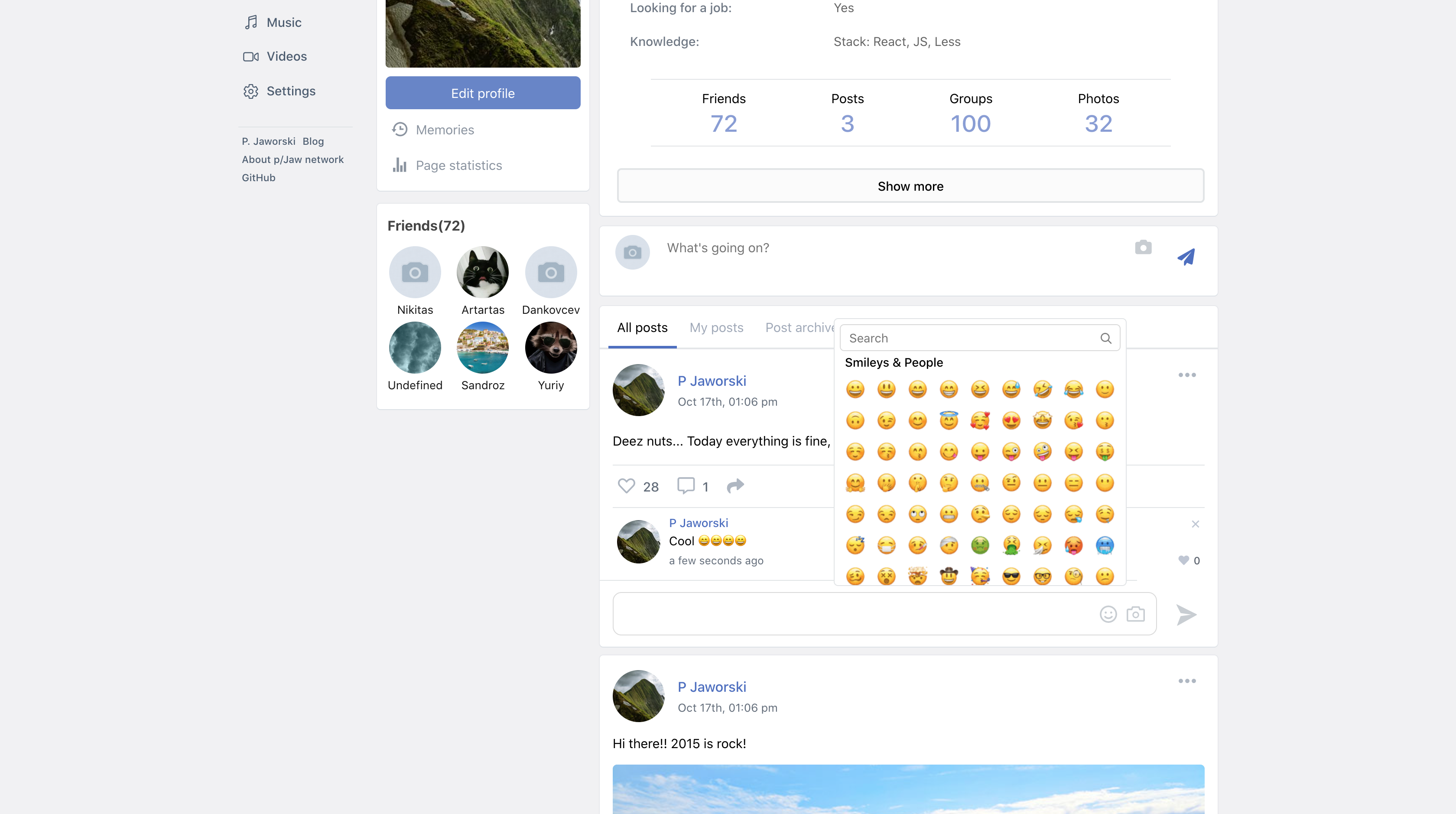 GitHub - gerwld/react-social: React social network
