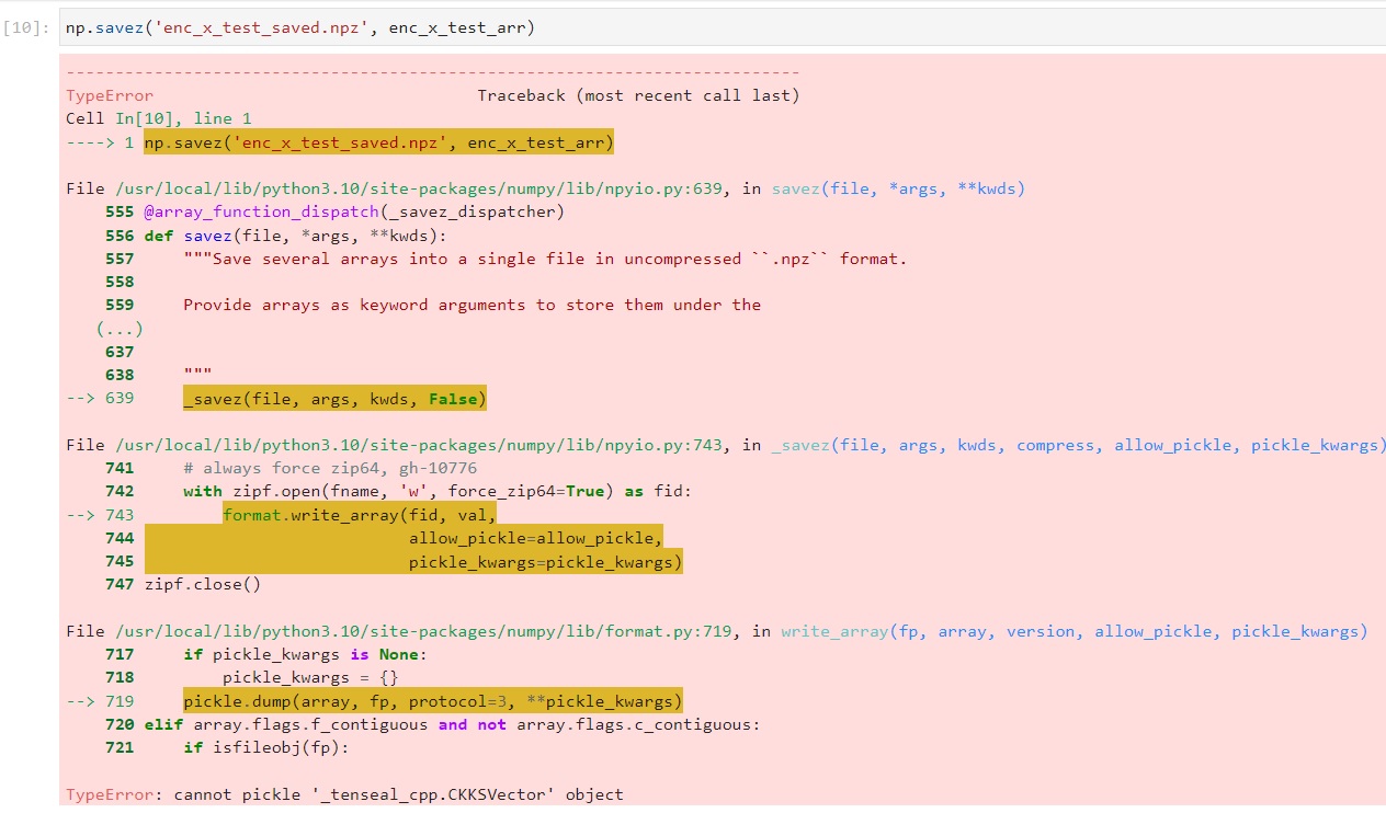 Is there a way to save encrypted vectors issue 454 openmined