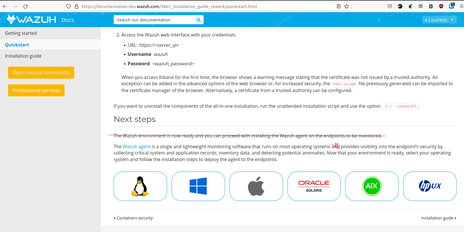 Change suggestions for the new Installation guide draft · Issue 4645