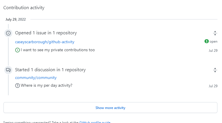 Where is my per day activity? · community · Discussion #27569 · GitHub