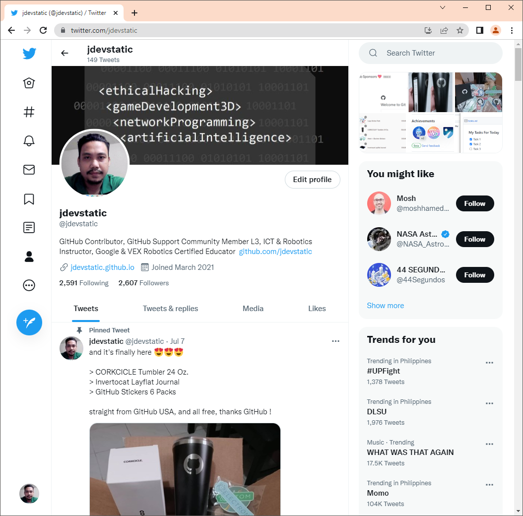 [Issue] Regarding Profile Page · community · Discussion #34375 · GitHub