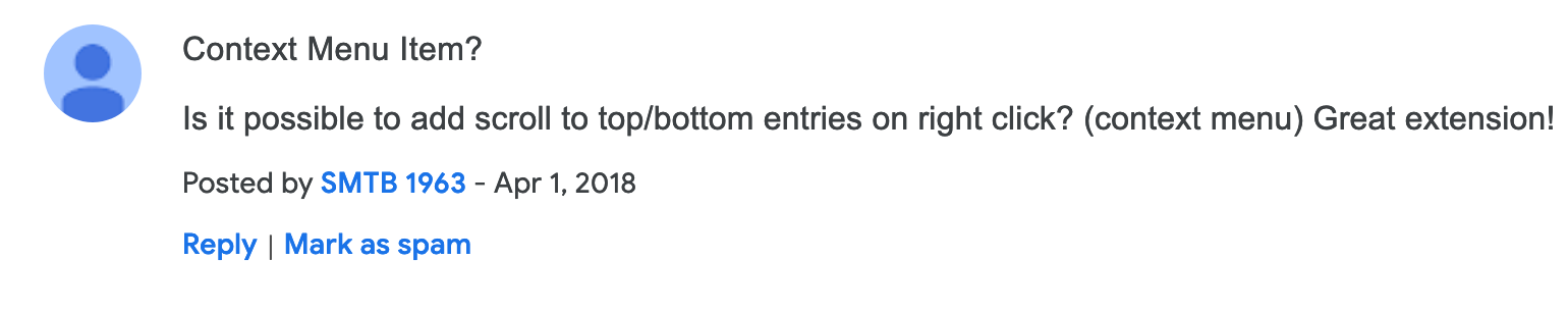 Context menu options · Issue #112 · pratikabu/scrolltotop · GitHub