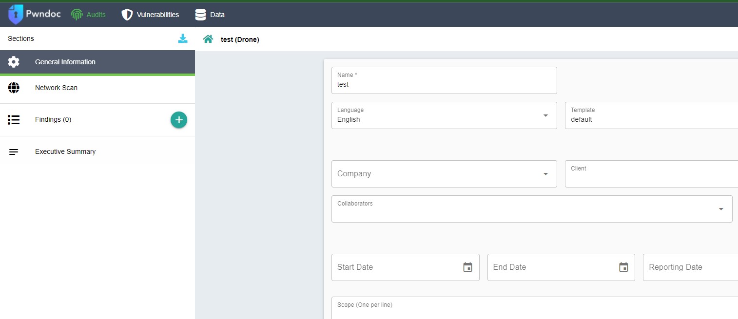 Can't add custom section inside of an Audit · Issue #299 · pwndoc ...