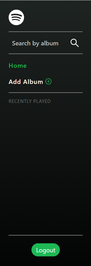 Spotify logged menu