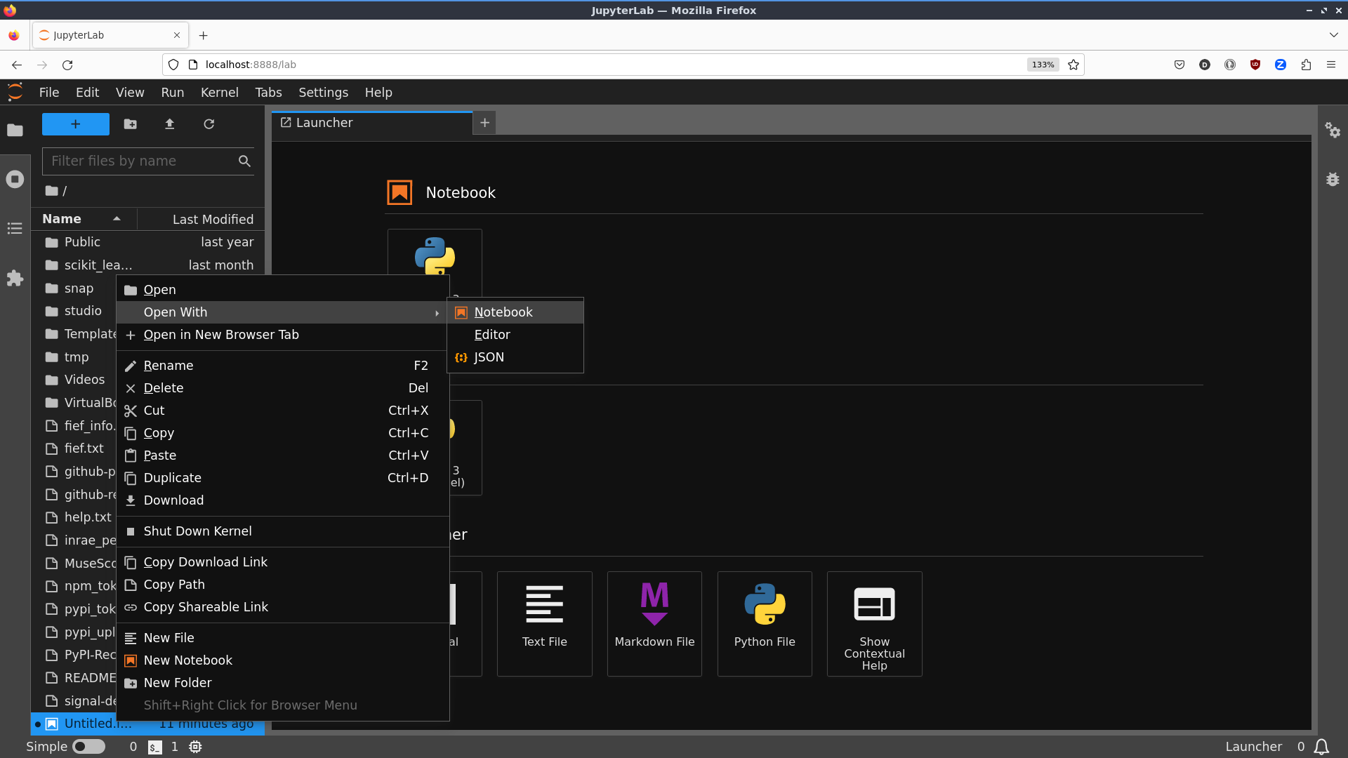 Open notebook with existing kernel · Issue 15255 · jupyterlab