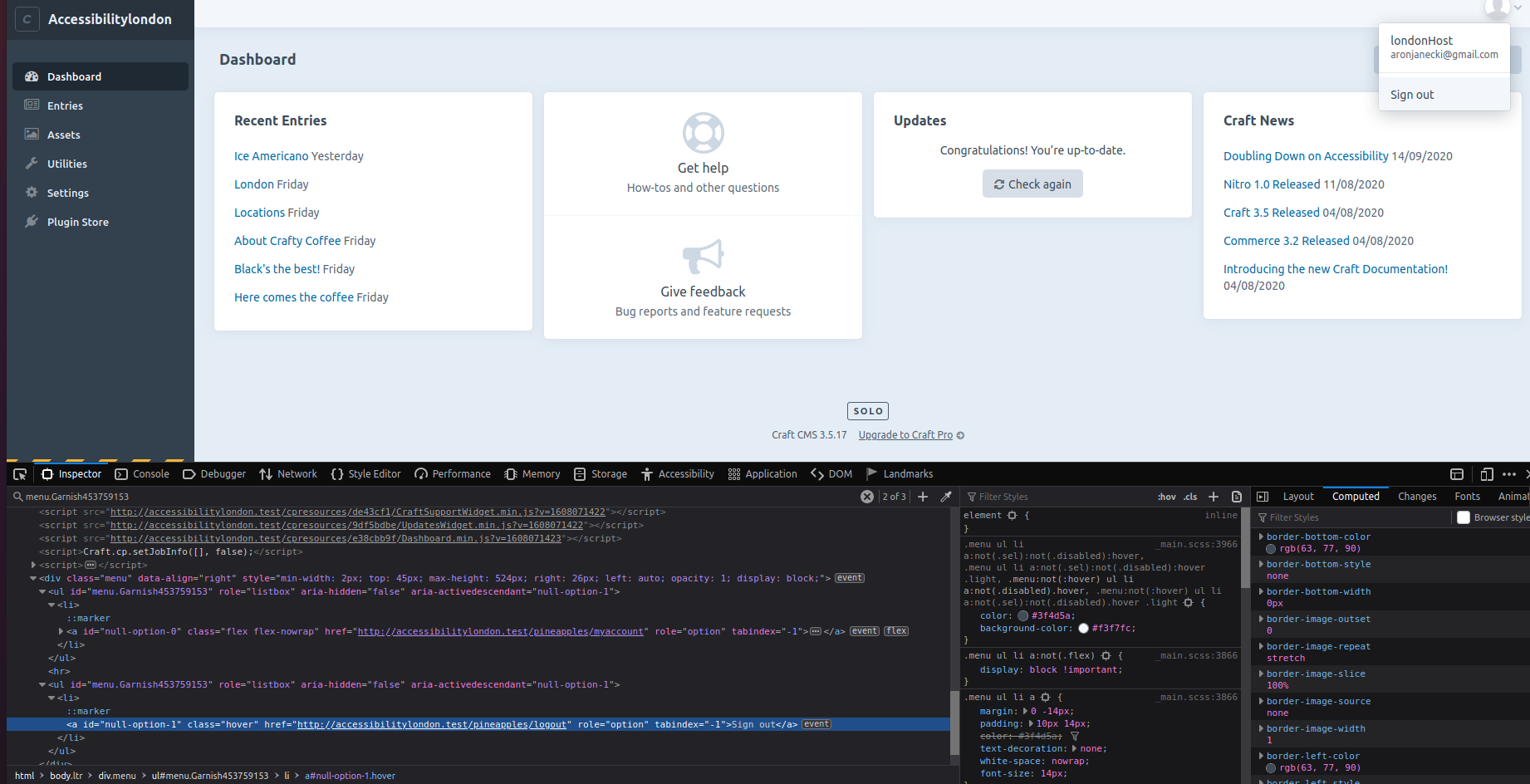 anchor element with role="option" and no aria-select