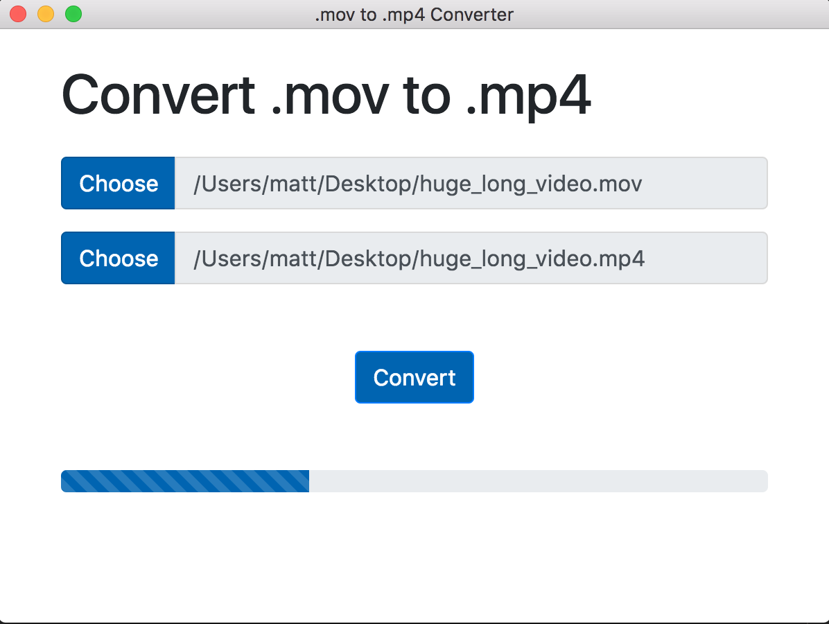 GitHub Mblink mov to mp4 converter Simple Electron App To Convert 