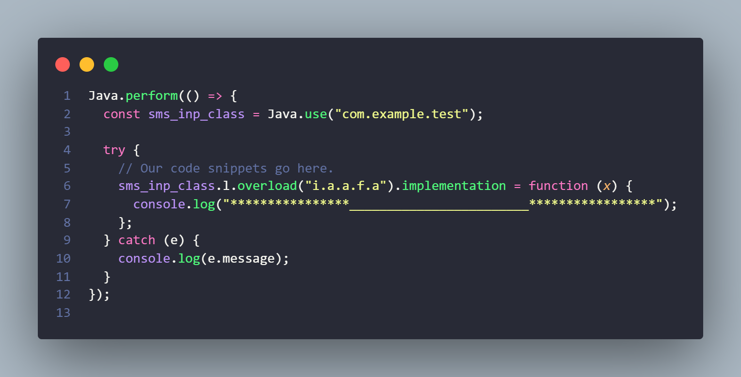how to handle object of class as parameter using frida script ยท Issue ...