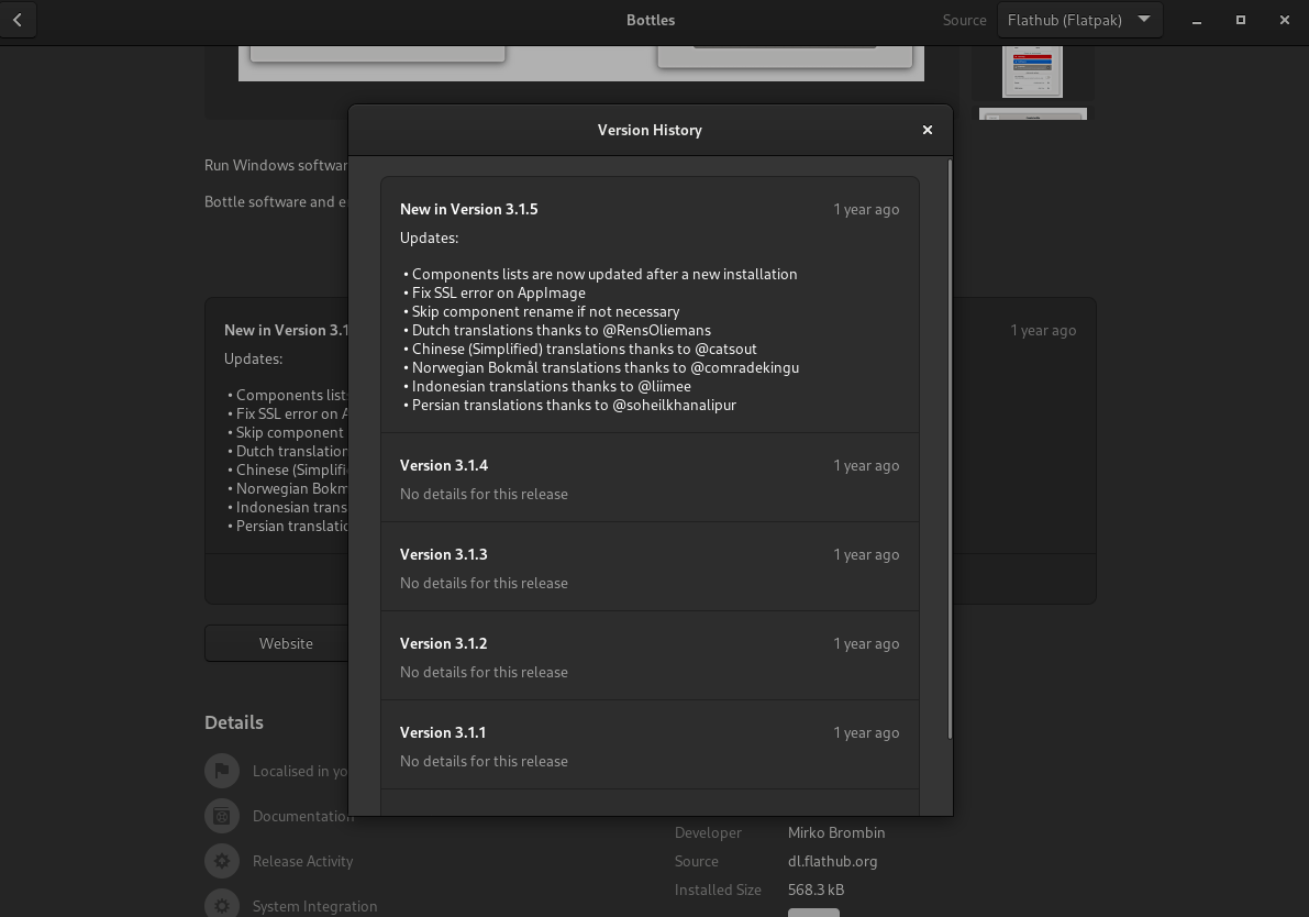 [BUG] Wrong dates for releases · Issue #234 · bottlesdevs/Bottles · GitHub