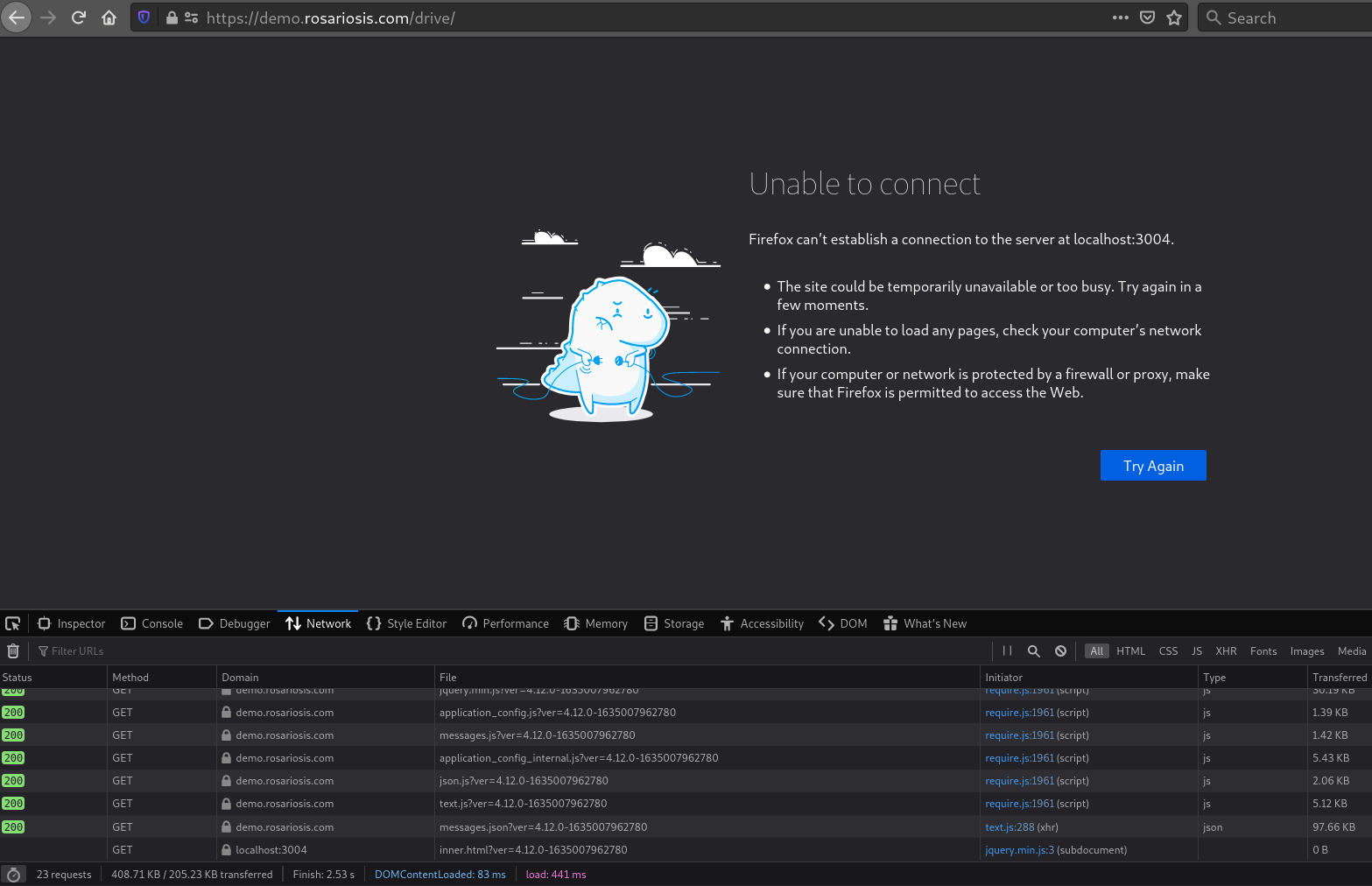 Browser Firefox can’t establish a connection to the server at localhost ...